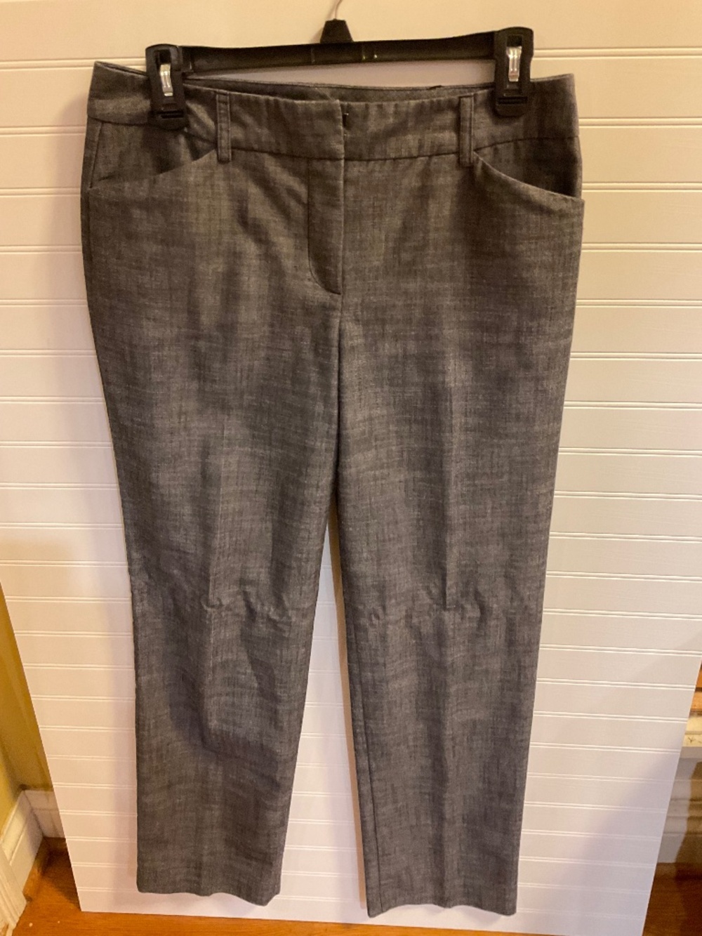 IZ Byer California Gray Crosshatch Dress Pants Trousers Size 8